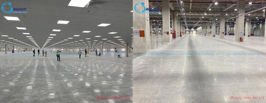 Dịch vụ đánh bóng sàn bê tông diện tích lớn >10.000m2